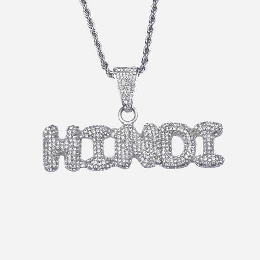 mc stan hindi iced out pendant necklace stainless steel necklace